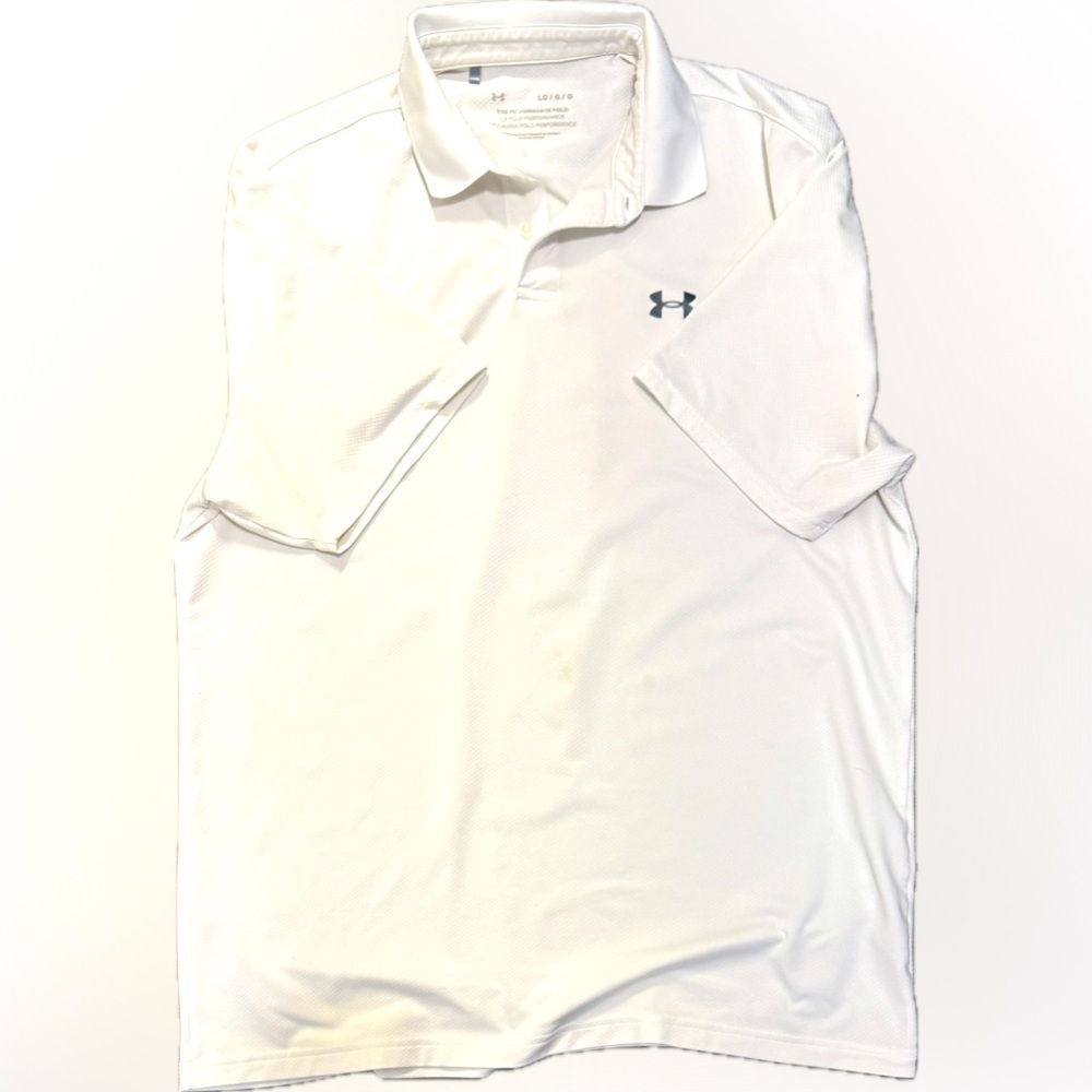 Under Armour Men's White Polo Shirt | Sz Large